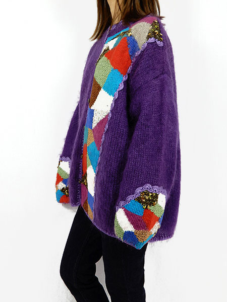 レディース ニット 古着 レトロ エレガント パープル モヘア 鍵編み ボタン ニット カーディガン L位の通販はau Pay マーケット 古着屋ドラセナ
