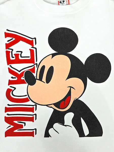 レディーススウェット古着 Usa製 Disney ディズニー カジュアル キャラ ミッキー ロゴ プリント 両面 白 スウェット Lの通販はau Pay マーケット 古着屋ドラセナ