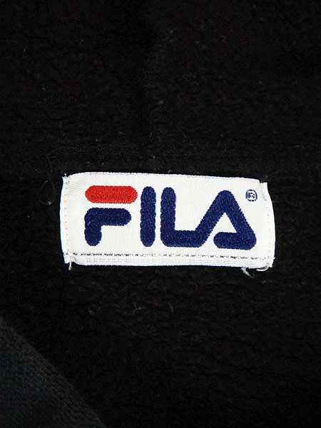 古着 スウェット 90s Fila フィラ ロゴ Big ワッペン 刺しゅう スウェット パーカー 黒 M 古着の通販はau Pay マーケット 古着屋ドラセナ