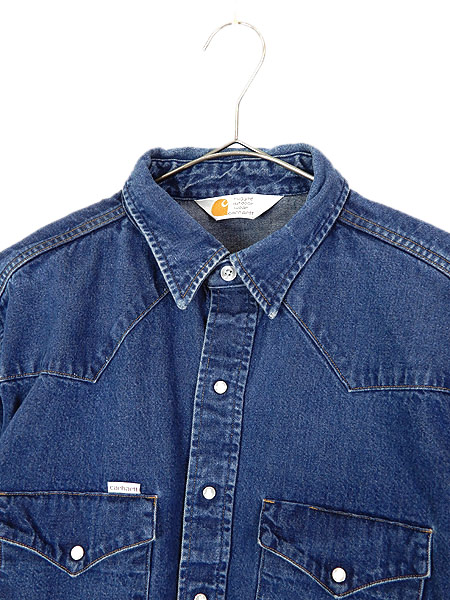 古着 シャツ 80s Carhartt カーハート 濃紺 インディゴ デニム ウエスタン シャツ Xl位 古着の通販はau Pay マーケット 古着屋ドラセナ