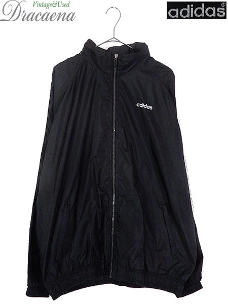 古着 ジャケット 90s Adidas アディダス 刺しゅう 3本ライン 2way ナイロン ジャケット ブルゾン 裏地メッシュ 黒 Xl 古着の通販はau Pay マーケット 古着屋ドラセナ