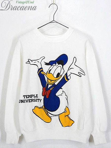 古着 スウェット 80s Usa製 Disney ディズニー ドナルド カレッジ Big プリント オールド スウェット トレーナー 白 M 古着 女性にも の通販はau Pay マーケット 古着屋ドラセナ