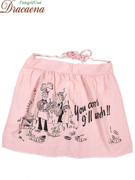 古着 雑貨 You Cook I Ll Wash プリント キッチン エプロン 前掛け ピンク 小物 雑貨 古着の通販はau Pay マーケット 古着屋ドラセナ