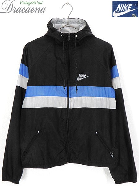 古着 ジャケット 80s 紺タグ Nike ナイキ 2ライン ナイロン フーデッド ジャケット パーカー Xl 古着の通販はau Pay マーケット 古着屋ドラセナ