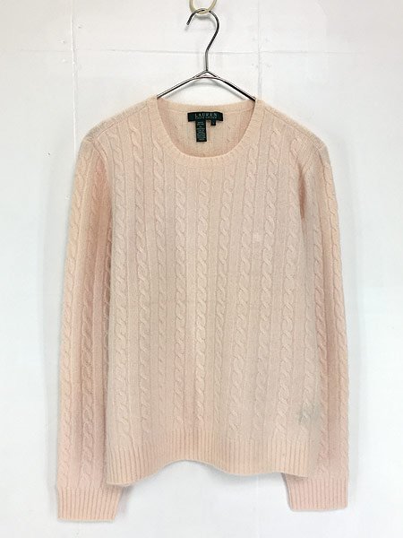 古着 レディース ニット Lauren Ralph Lauren ラルフ ケーブル編み アンゴラ ウール ニット セーター ピンク L 古着の通販はau Pay マーケット 古着屋ドラセナ