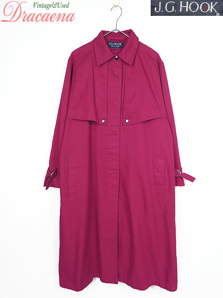 レディース 古着 コート J G Hook トラッド モード 赤 無地 単色 コットン 裏地付 ロング アウター ジャケット M位 古着の通販はau Pay マーケット 古着屋ドラセナ