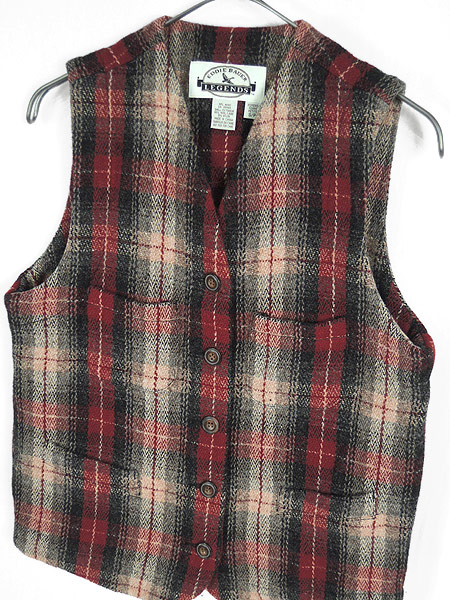 レディース 古着 ベスト Eddie Bauer エディバウアー アウトドア チェック 赤 生成り ウール S 古着の通販はau Pay マーケット 古着屋ドラセナ