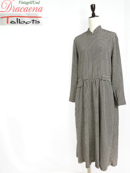 レディース 古着 ワンピース Talbots タルボット エレガント 千鳥格子 総柄 黒 生成り ポリエステル 長袖 フレア ロング ワンピース L 古の通販はau Pay マーケット 古着屋ドラセナ