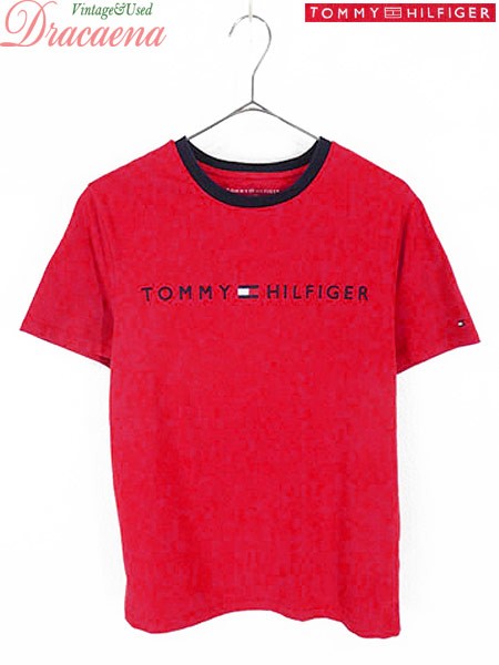 古着 レディース Tommy Hilfiger トミー ロゴ 刺繍 半袖 Tシャツ S