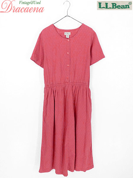 古着 レディース ワンピース L L Bean エルエルビーン 無地 ハーフボタン ロング 半袖 ドレス 古着の通販はau Pay マーケット 古着 屋ドラセナ