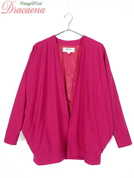 レディース 古着 ジャケット ビビッド ピンク シルク ドルマン 変形 カーディガン アウター 古着の通販はau Pay マーケット 古着屋ドラセナ