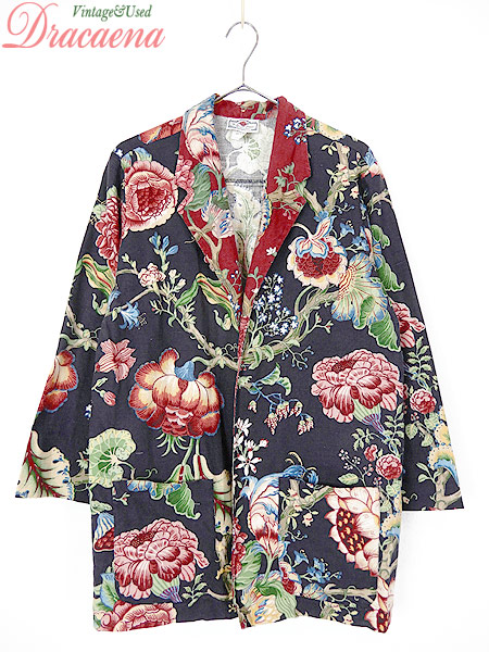 レディース 古着 ジャケット Usa製 総柄 花柄 コットン テーラード ジャケット ブラック レトロ 古着の通販はau Pay マーケット 古着屋ドラセナ