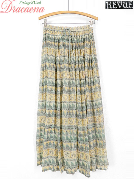 古着 レディース スカート 70s インド製 渦巻模様 ライン ウエスト紐 イエロー 緑 インド綿 スカート 古着の通販はau Pay マーケット 古着屋ドラセナ