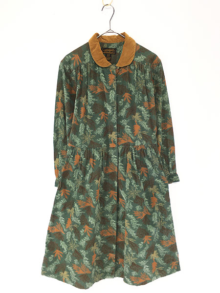 古着 レディース ワンピース Eddiebauer エディーバウアー 総柄 落ち葉 長袖 ミディアム丈 ワンピース Xs 古着の通販はau Pay マーケット 古着屋ドラセナ
