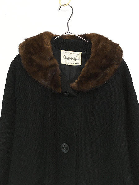 古着 レディース コート 60s Weinstock Hale 丸襟 ミンク ファー ミディアム丈 ウール コート 黒 S位 古着の通販はau Pay マーケット 古着屋ドラセナ