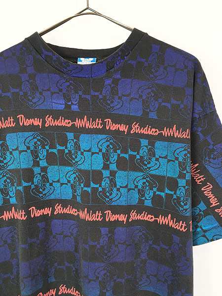 古着 90s Usa製 Disney Mickey Mouse ミッキー キャラクター マルチ パネル 総柄 プリント ボーダー Tシャツ Xl位 古着の通販はau Pay マーケット 古着屋ドラセナ