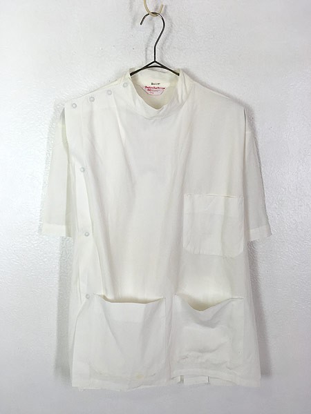 古着 80s Fashion Seal Uniforms サイド スナップボタン メディカル スモック シャツ 半袖 白 40 古着｜au PAY  マーケット