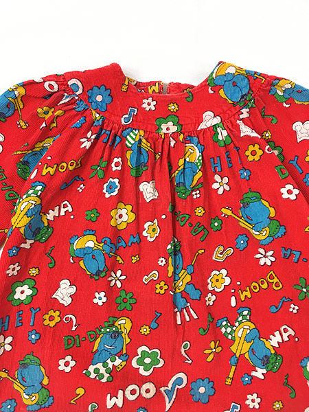 キッズ 古着 70s イヌ キャラクター 総柄 プリント コットン コーデュロイ 8分袖 チュニック ワンピース 4歳位 子供服 古着の通販はau Pay マーケット 古着屋ドラセナ