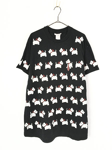 レディース 古着 80s Spumoni スコッティ ドッグ 犬 アニマル 発砲プリント Tシャツ 黒 L 古着の通販はau Pay マーケット 古着屋ドラセナ