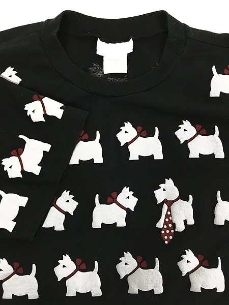 レディース 古着 80s Spumoni スコッティ ドッグ 犬 アニマル 発砲プリント Tシャツ 黒 L 古着の通販はau Pay マーケット 古着屋ドラセナ