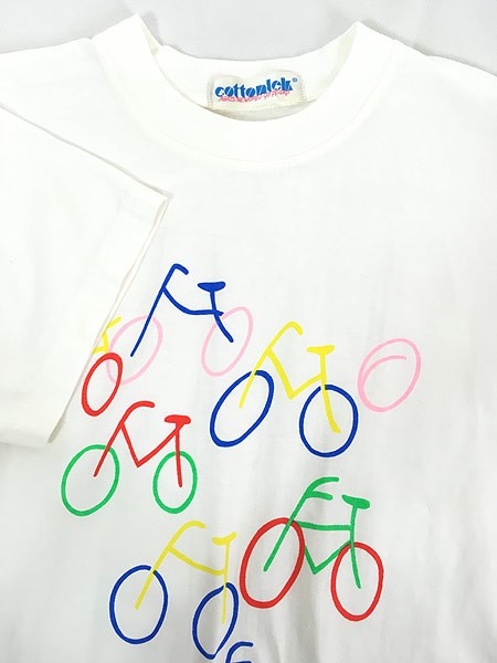 レディース 古着 90s Cottonlek 自転車 バイク イラスト シンプル Tシャツ 白 L位 古着の通販はau Pay マーケット 古着屋ドラセナ