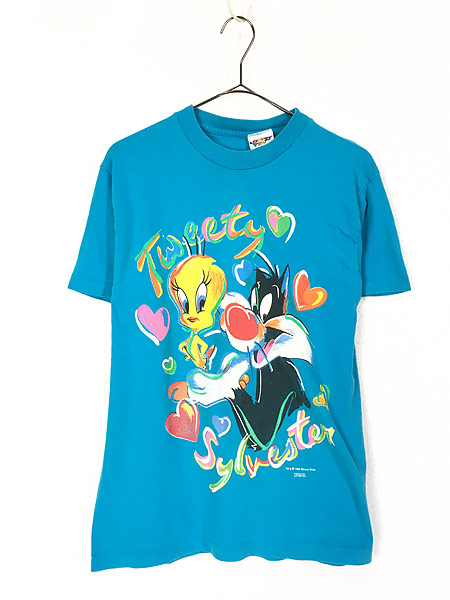 レディース 古着 90s Usa製 Looney Tunes トゥイーティー プリント キャラクター 半袖 Tシャツ 水色 Xl 古着の通販はau Pay マーケット 古着屋ドラセナ