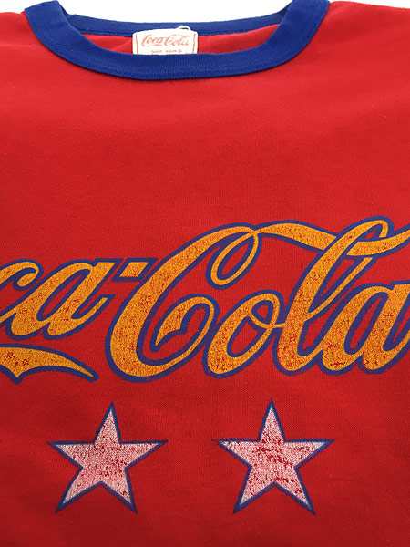 レディース 古着 80s Coca Cola コカ コーラ ロゴ プリント 半袖 リンガー Tシャツ 赤 Xl位 古着の通販はau Wowma 古着屋ドラセナ