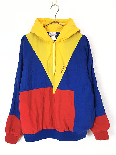 古着 80s Adidas アディダス トレフォイル ロゴ 刺しゅう クレイジー カラー ナイロン プルオーバー フーデッド ジャケット M 古着の通販はau Pay マーケット 古着屋ドラセナ