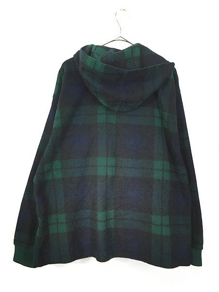 古着 90s TOMMY HILFIGER ロゴ 刺しゅう ブラックウォッチ チェック フリース ジャケット パーカー L 古着｜au PAY  マーケット