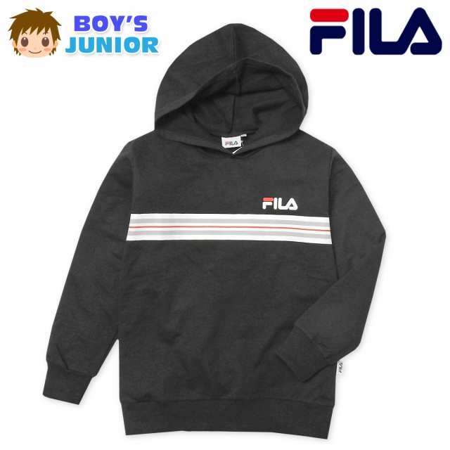 男児 ジュニア ミニ裏毛 長袖 スウェット パーカー FILA フィラ ライン