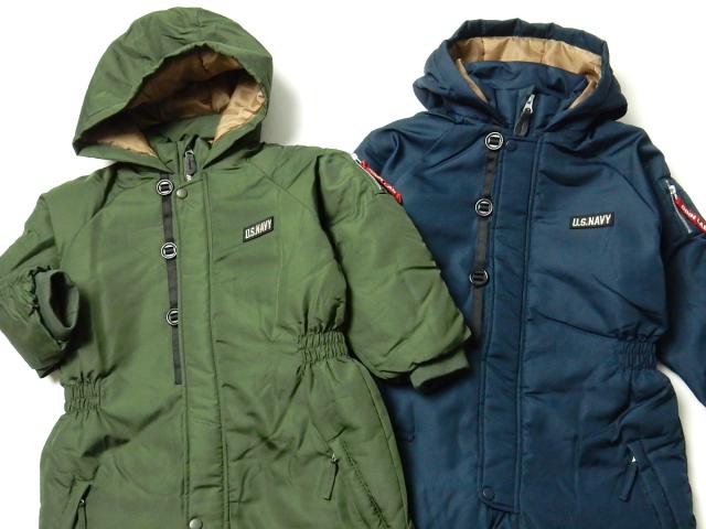【送料無料】男児 キッズ 中綿 ジャンプスーツ アウター N-3B あったか 撥水 サイズ調節機能 前開きファスナー 比翼 iw-0986_5