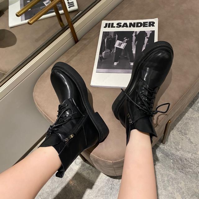 0809new レースアップ厚底光沢サイド切り込みショートブーツの通販はau Pay マーケット エルエス コウリン