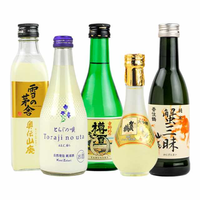 PAY　PAY　PAY　奥伝山廃/吉野杉の樽酒）父の日ギフト特集の通販はau　酒宝庫　MASHIMO　au　au　マーケット店　マーケット－通販サイト　日本酒　蟹三昧/雪の茅舎　飲み比べミニボトル5本セット（とらじの唄/賀茂鶴ゴールド/香住鶴　マーケット