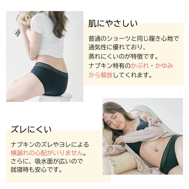 サニタリーショーツ 吸水 レディース インナー ナプキン不要 吸収型