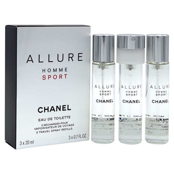 シャネル CHANEL アリュール オム スポーツ トラベルスプレー EDT SP 20ml×3本 セット【リフィル】【送料無料】ALLURE HOMME SPORT REFI