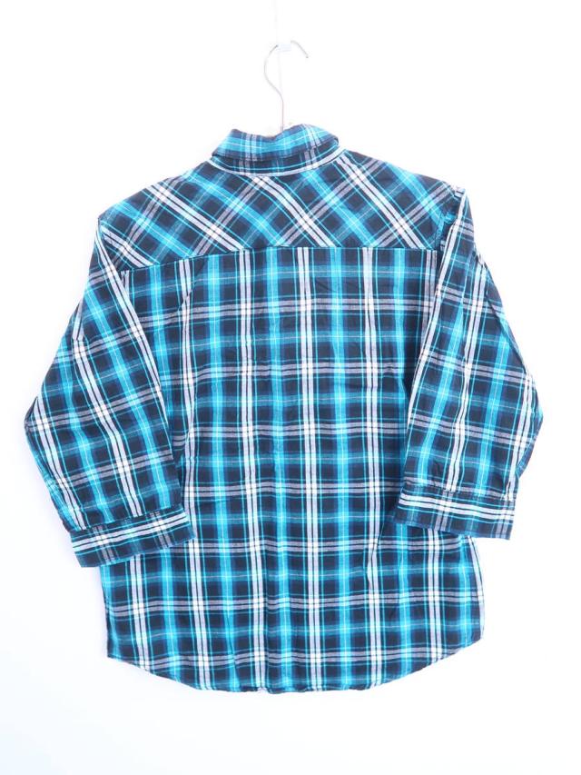 Browny ブラウニー ポケットチェックシャツ 七分袖 青 黒 レディース Mの通販はau Wowma ブランド古着の買取販売 Wanboo