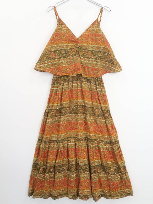 Paper Chest ペーパーチェスト マルチプリントキャミワンピース 茶 オレンジ レディース Aランクの通販はau Pay マーケット ブランド古着の買取販売 Wanboo