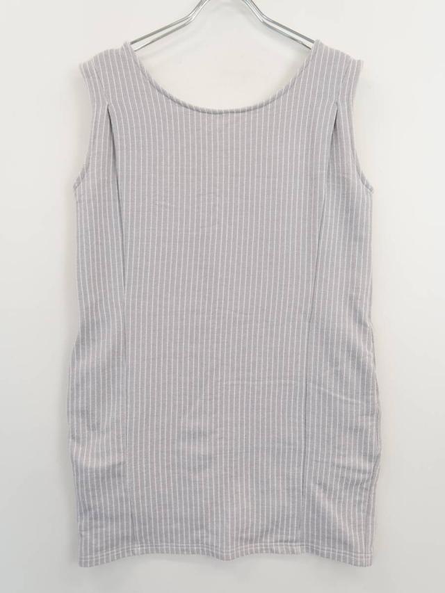 Rienda リエンダ ストライプノースリーブタック裏毛ワンピース ノースリーブ グレー 白 レディース Sランク Sの通販はau Pay マーケット ブランド古着の買取販売 Wanboo