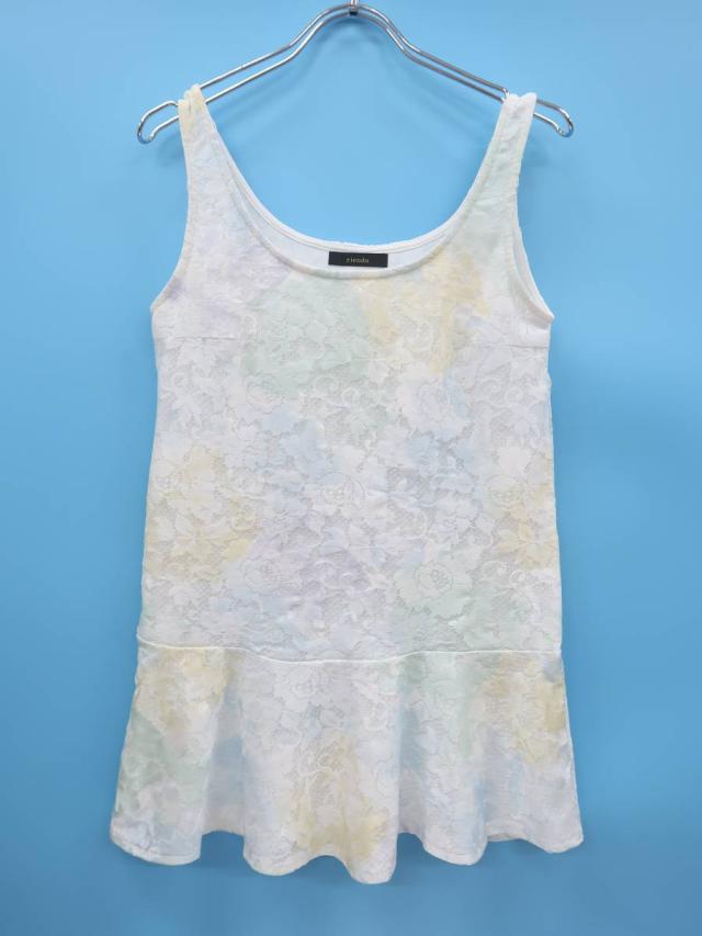Rienda リエンダ 花柄レースタンクトップミニワンピース ノースリーブ 白 レディース Aランク Sの通販はau Pay マーケット ブランド古着の買取販売 Wanboo