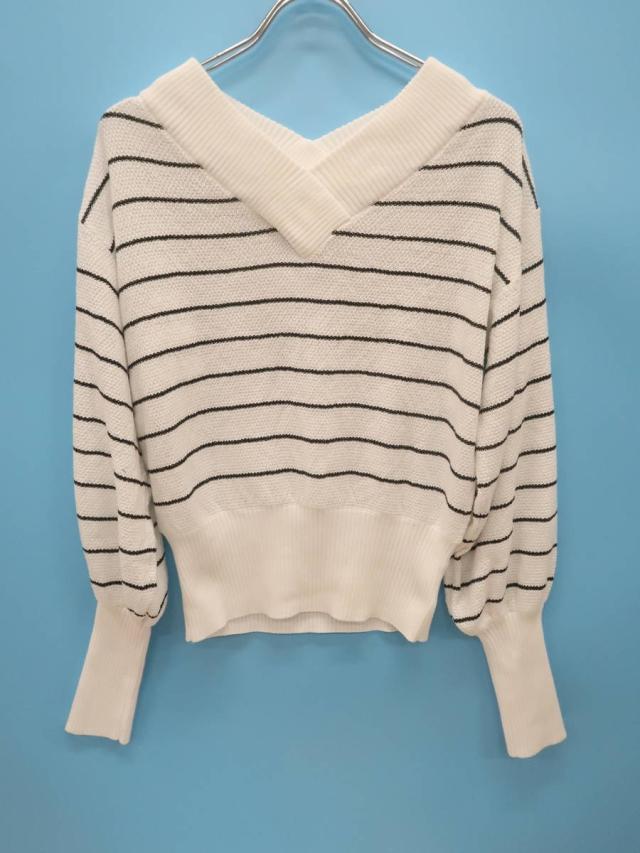 Lip Service リップサービス 両vネックボーダーニットプルオーバー 長袖 白 黒 レディース Aランク Fの通販はau Pay マーケット ブランド古着の買取販売 Wanboo