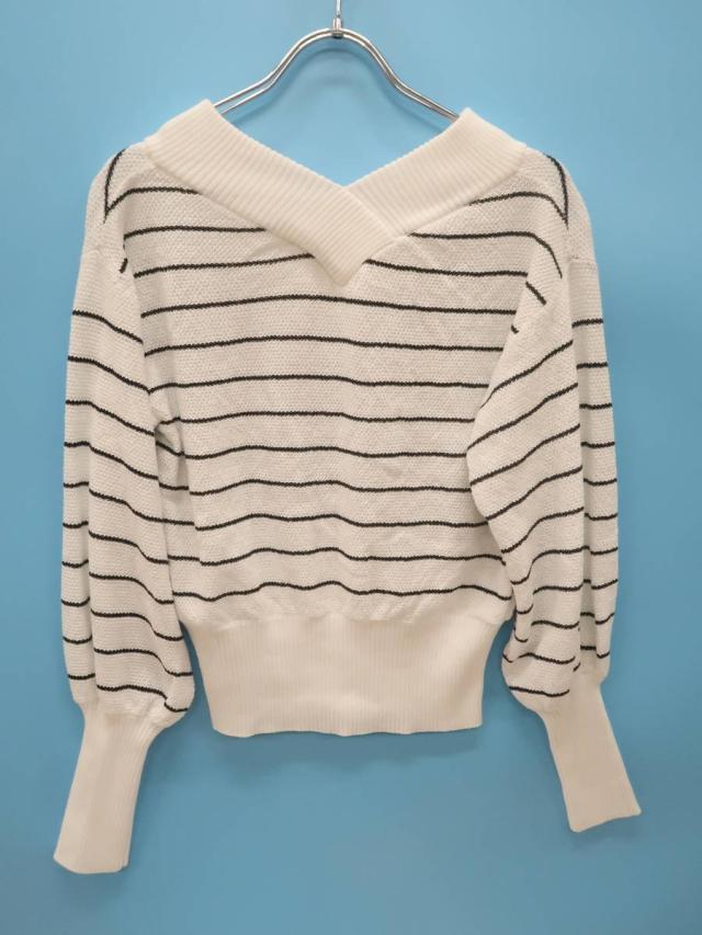 Lip Service リップサービス 両vネックボーダーニットプルオーバー 長袖 白 黒 レディース Aランク Fの通販はau Pay マーケット ブランド古着の買取販売 Wanboo