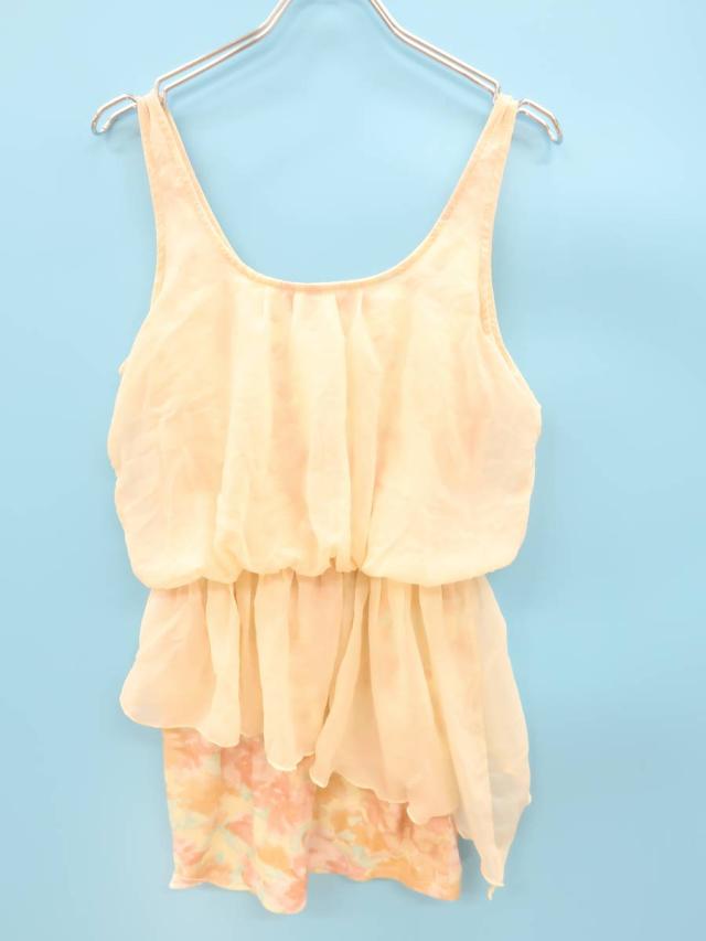 Rienda リエンダ シフォンドッキングフラワータイトミニワンピース ノースリーブ ベージュ レディース Aランク Sの通販はau Pay マーケット ブランド古着の買取販売 Wanboo