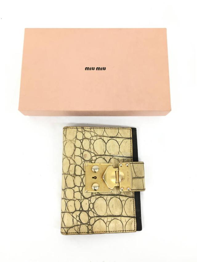 Miumiu ミュウミュウ クロコ調型押し手帳カバー 白 レディース Cランク 委託倉庫から出荷 の通販はau Pay マーケット ブランド品の買取販売 Wanboo