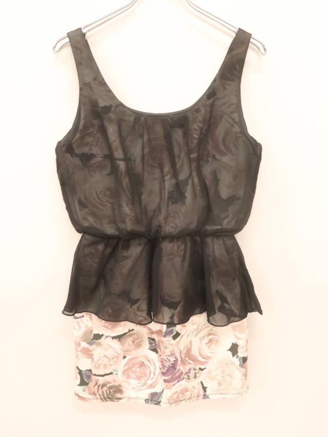 Rienda リエンダ シフォンペプラム花柄ノースリーブワンピース 長袖 黒 ベージュ レディース Aランク Sの通販はau Pay マーケット ブランド古着の買取販売 Wanboo