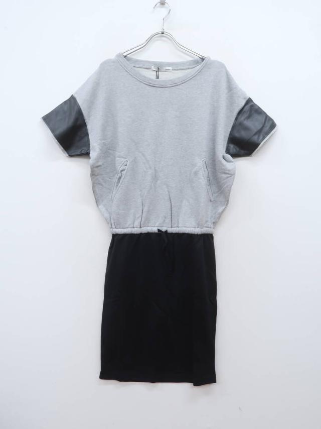 Moussy マウジー フェイクレザースリーブ裏毛タイトワンピース 半袖 グレー 黒 レディース 新品 F 委託倉庫から出荷 の通販はau Pay マーケット ブランド古着の買取販売 Wanboo