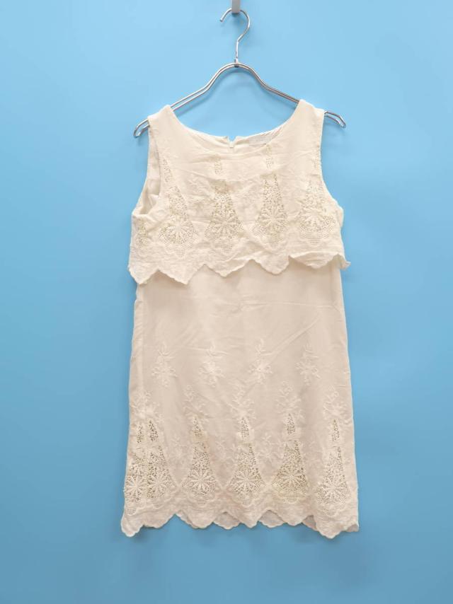 Mercury Duo スカラップ刺しゅうレースワンピース ノースリーブ 白 レディース A ランク F 委託倉庫から出荷 の通販はau Pay マーケット ブランド品の買取販売 Wanboo