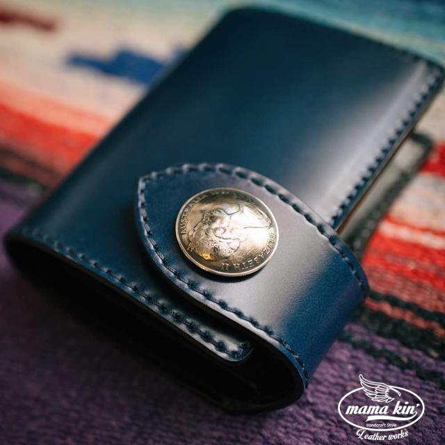 送料無料 コードバン レザーウォレット ヌメ革 サドルレザー ライダースウォレット バイカーズウォレット Hf009cdv46blの通販はau Pay マーケット Mama Kin