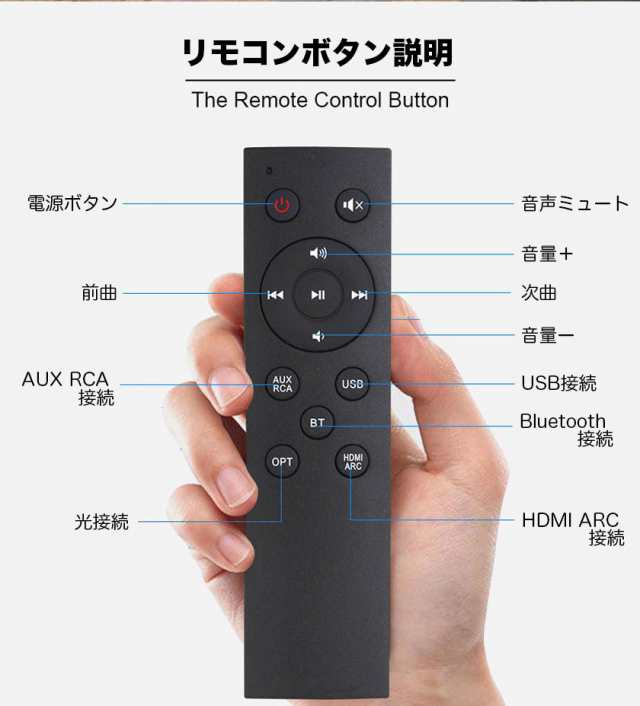 サウンドバー スピーカー Bluetooth テレビスピーカー ホームシアター 壁掛け 高音質 テレビ ウーファー シアターバーワイヤレス  iPhone の通販はau PAY マーケット - 安もんや