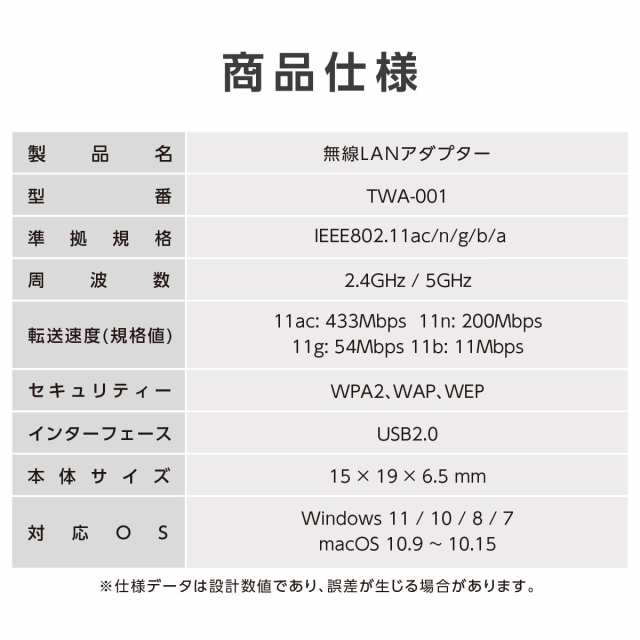 無線LAN子機 TOKAIZ TWA-001 生々しい