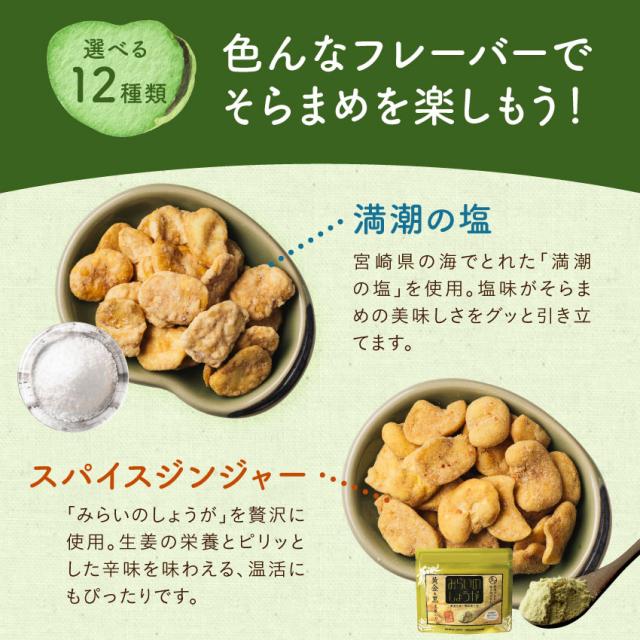 そらまめっち(そら豆チップス)」 80g 塩味 柚子胡椒 七味醤油 生姜味